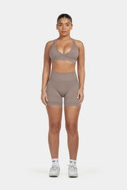 Seamless Sculpt Ribbed Contour Shorts | Khaki