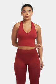 Sculpting Shapewear Top Halterneck | Cherry Red