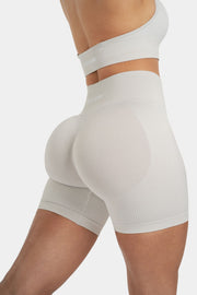 Seamless Sculpt Ribbed Contour Shorts | Stone Grey