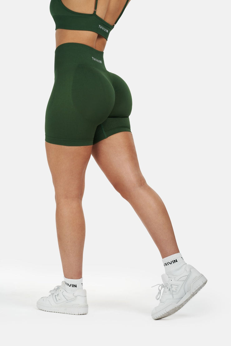 Seamless Sculpt Ribbed Contour Shorts | Green