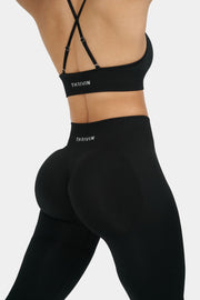 Seamless Sculpt Ribbed Contour Leggings | Pure Black