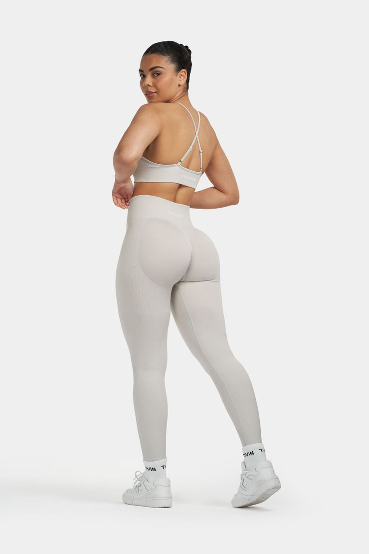 Seamless Sculpt Ribbed Contour Leggings | Stone Grey