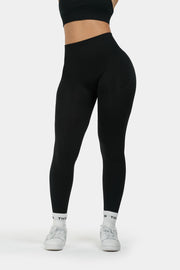 Seamless Sculpt Ribbed Contour Leggings | Pure Black