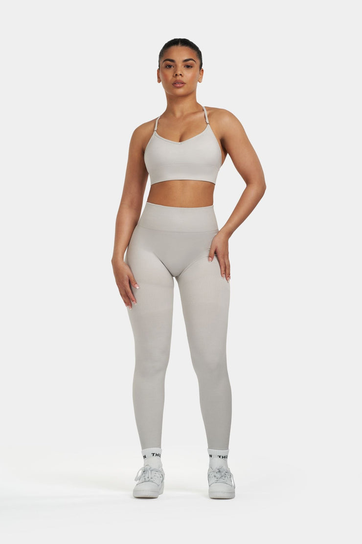 Seamless Sculpt Ribbed Contour Leggings | Stone Grey