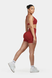 Seamless Sculpt Ribbed Contour Shorts | Cherry Spice