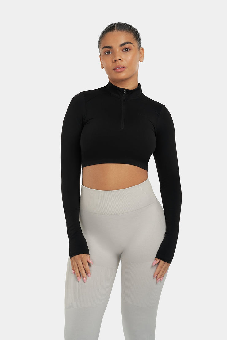 Crop Top Long Sleeve | Black