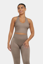 Sculpting Shapewear Top Halterneck | Khaki